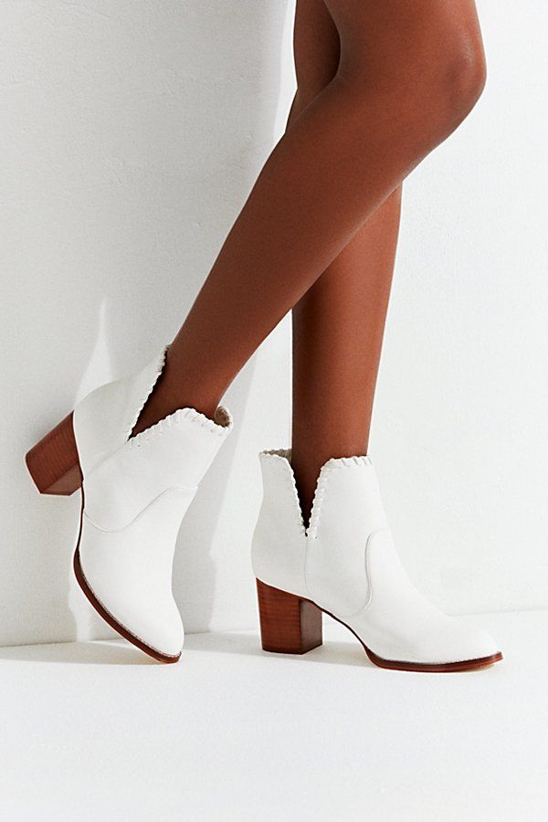 Sasha Whip Stitch Ankle Boot - White 6 at Urban Outfitters | Urban Outfitters (US and RoW)