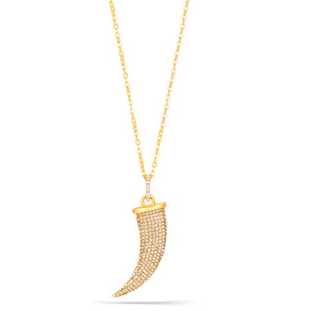 TAZZA WOMEN'S GOLD CRYSTAL HORN PENDANT NECKLACE | Walmart (US)