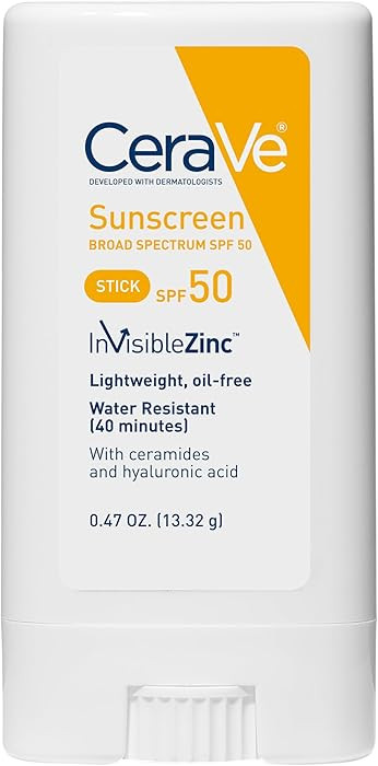 CeraVe Mineral Sunscreen Stick SPF 50, Broad Spectrum SPF + Hyaluronic Acid + Ceramides, Titanium... | Amazon (US)