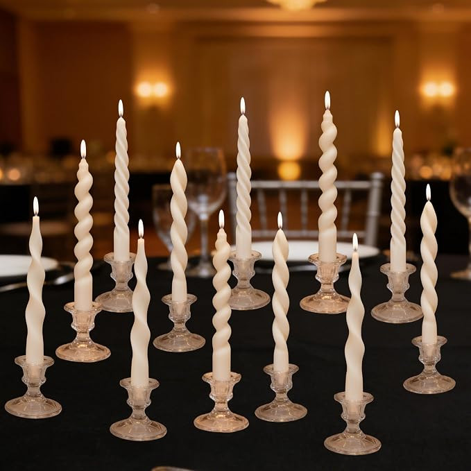 12 Pcs 7.5 Inch Spiral Taper Candle with 4 Thread Patterns (3 Each), Unscented Spiral Light Candl... | Amazon (US)