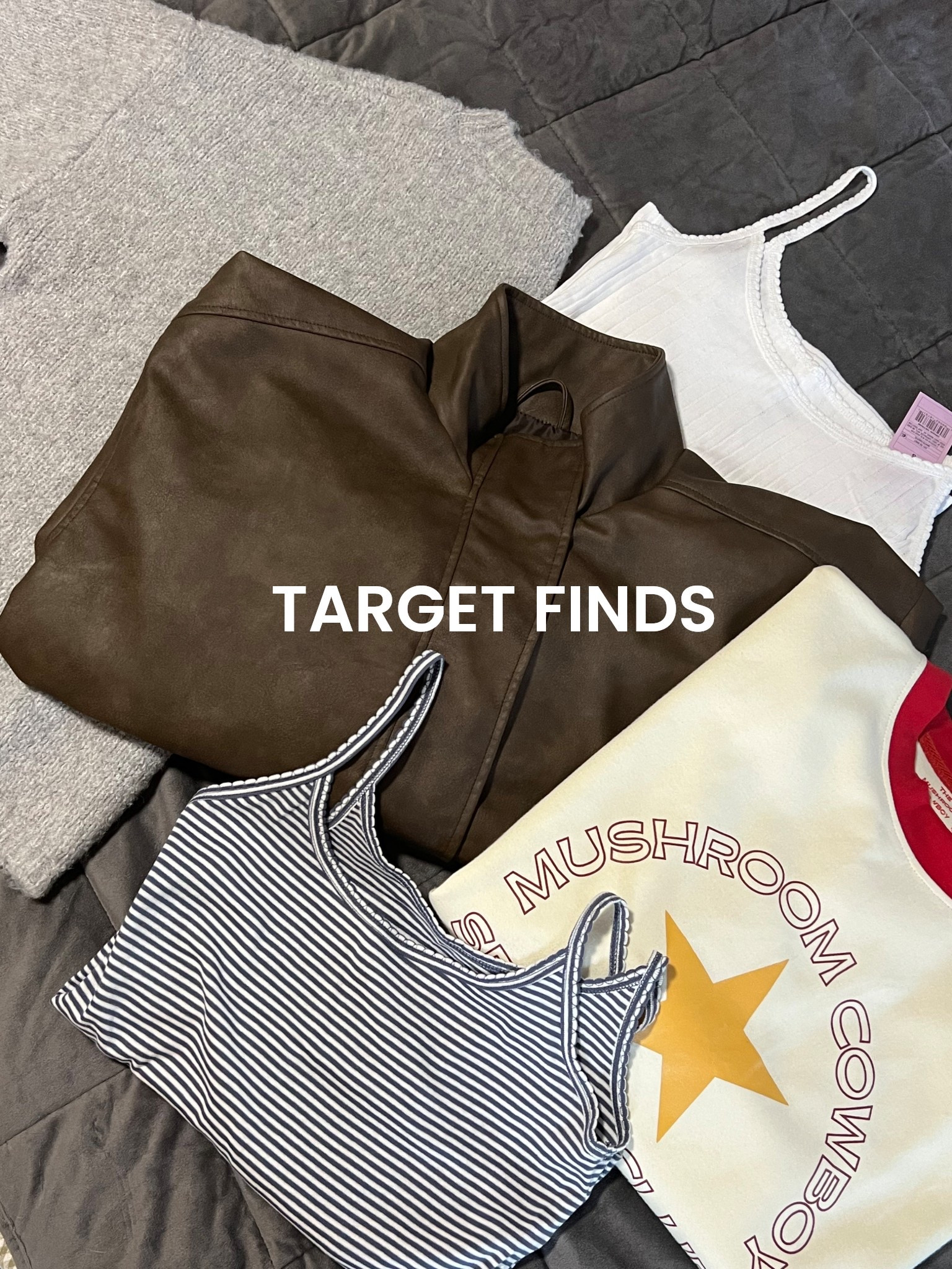 lace shorts & stripe tank top aren’t on the website yet!