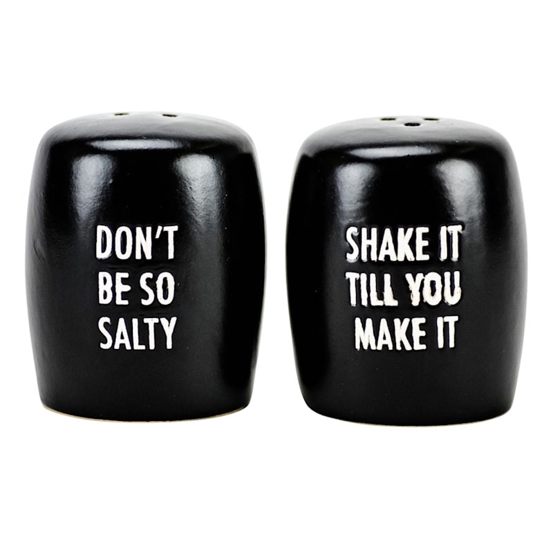 Black Don't Be Salty Salt & Pepper Shaker Set | At Home