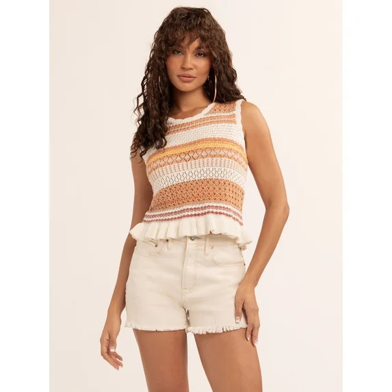 Jessica Simpson Women's Reya Textured Peplum Hem Top, Sizes XS-XL | Walmart (US)