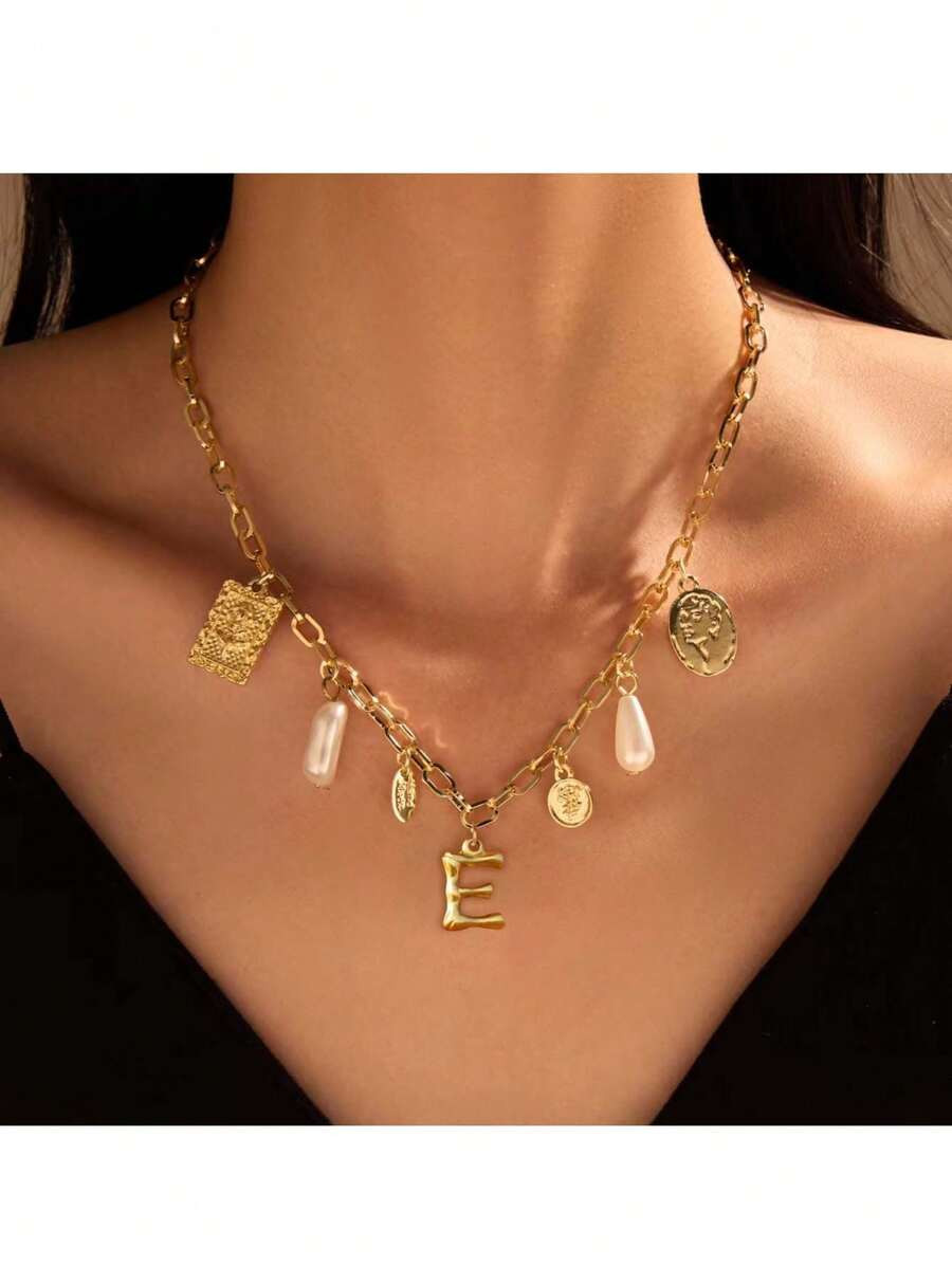 Charm Necklace For Women Dainty Gold Charms Necklaces For Women Trendy Pendant Choker Chain Shell... | SHEIN