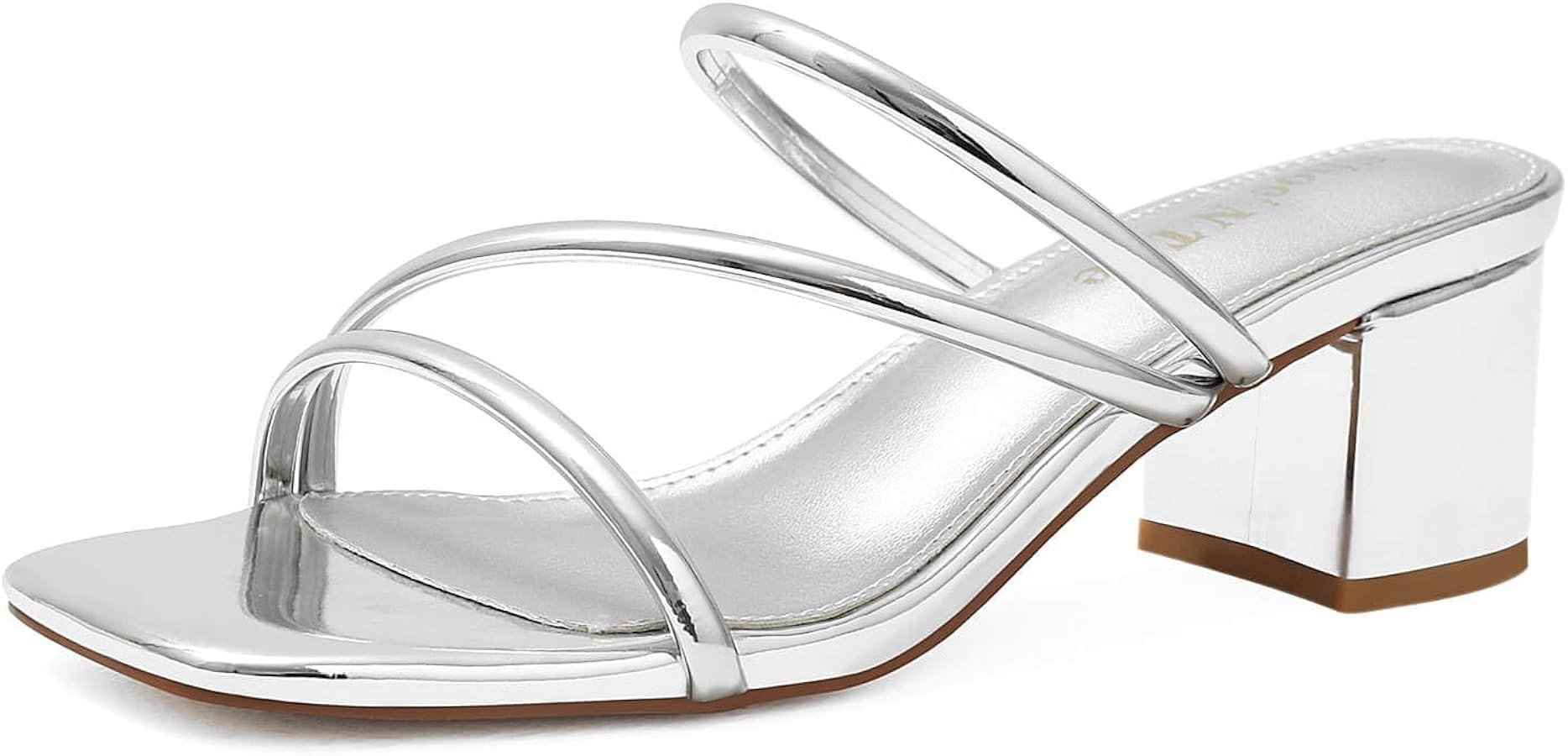 Shoe'N Tale Strappy Heels For Women Low Chunky Block Heel Heeled Sandals Square Open Toe Slip On ... | Amazon (US)