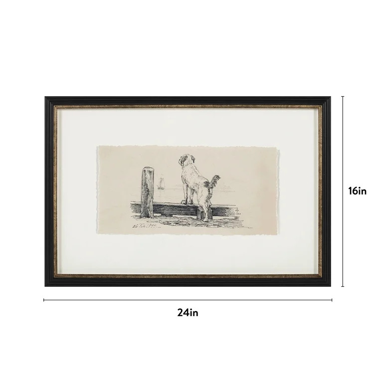 My Texas House Dog by the Beach Framed Art 24x16 | Walmart (US)