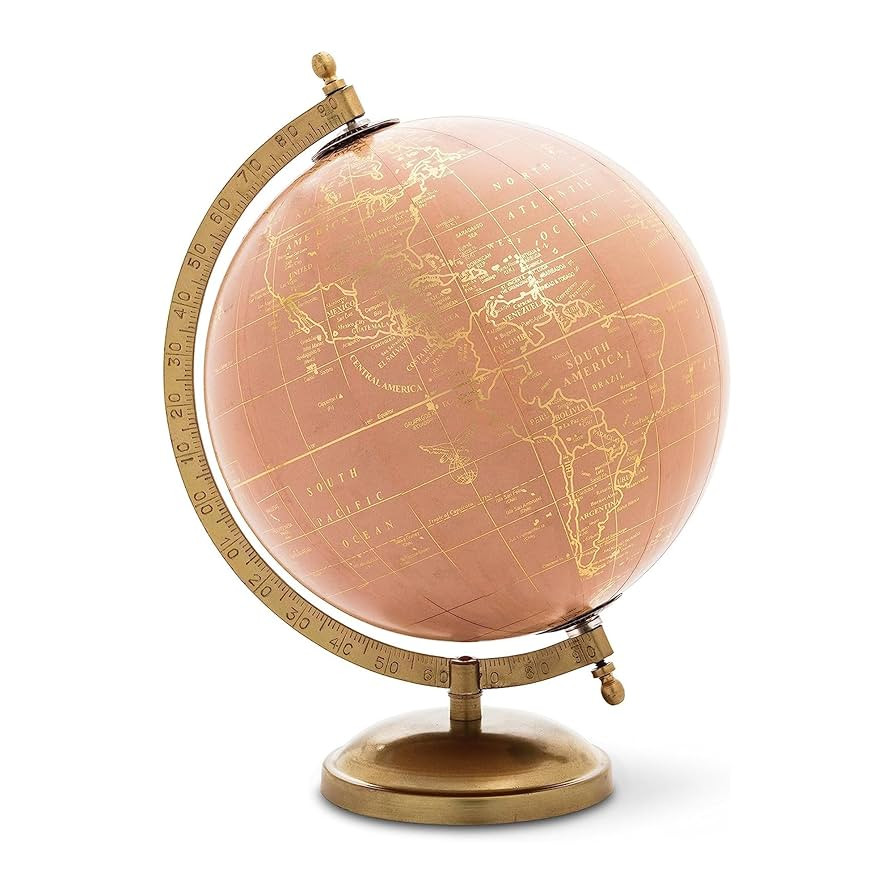 Abbott Collection 57-LATITUDE-01 Spinning Small Decorative Globe, Pink/Gold, 11" H | Amazon (US)