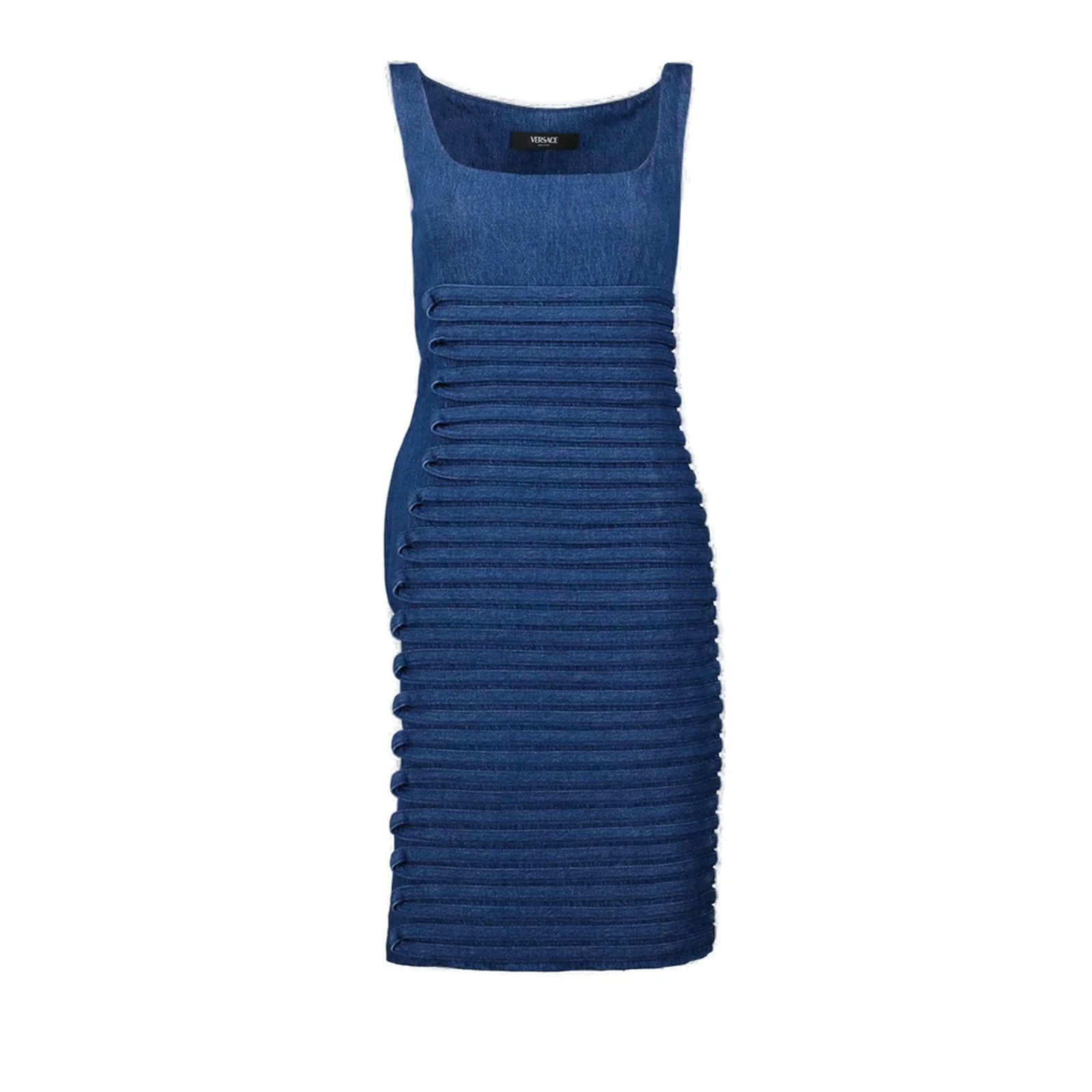Versace Panelled Denim Mini Dress | Cettire Global