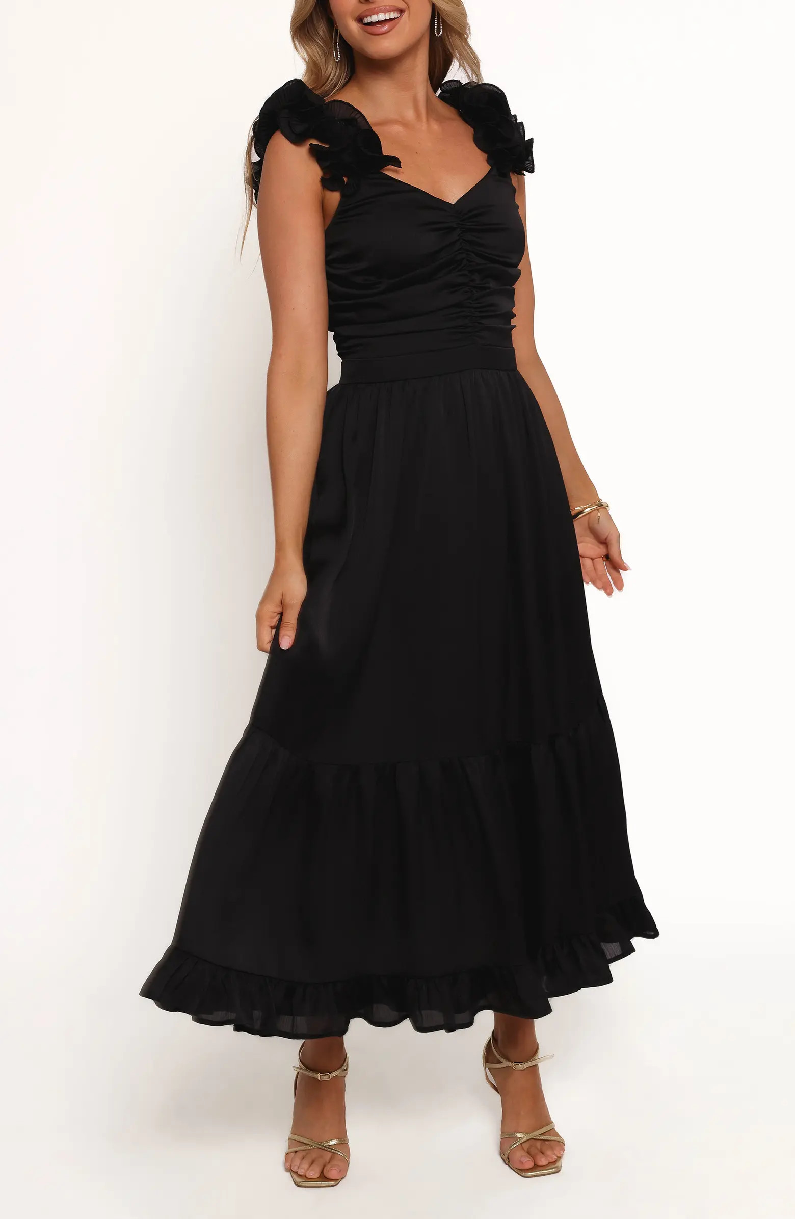 Petal & Pup Inca Ruffle Strap Midi Dress | Nordstrom | Nordstrom