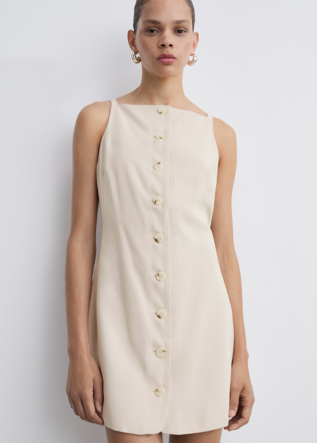 Short buttoned dress - Woman | MANGO United Kingdom | MANGO (UK)