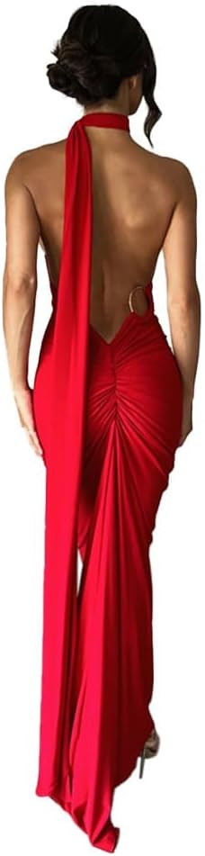 Women Sexy Backless Dress Bodycon Sleeveless Open Back Maxi Dress Going Out Elegant Party Cocktai... | Amazon (US)