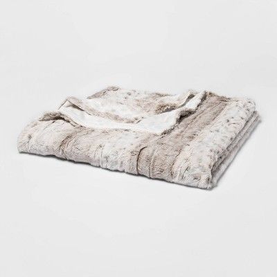 55" x 80" Faux Fur Bed Throw Snow Leopard - Threshold™ | Target