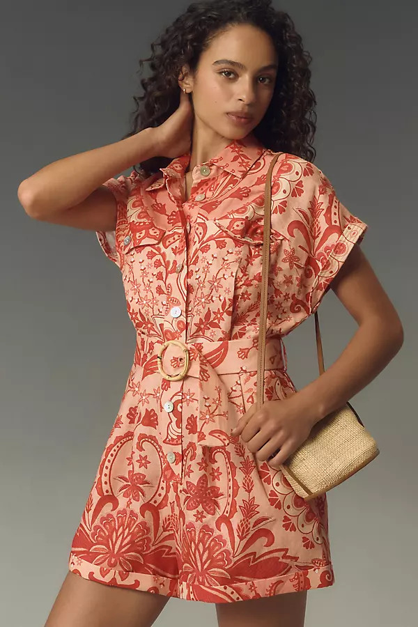 Farm Rio Jaipur Linen Romper | Anthropologie (US)