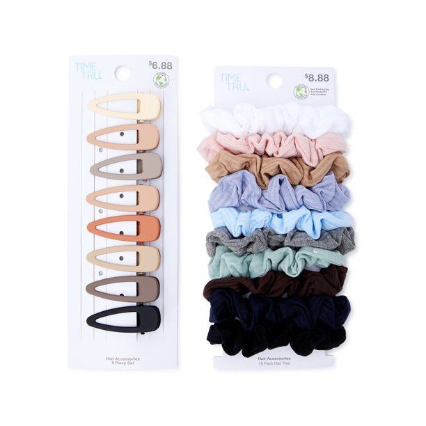 Time and Tru Women’s Hair Ties and Clips, 18-Pack | Walmart (US)