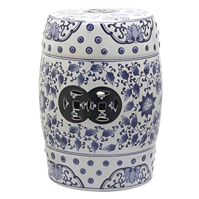 Safavieh Castle Gardens Collection Tao Blue And White Glazed Ceramic Garden Stool | Amazon (US)