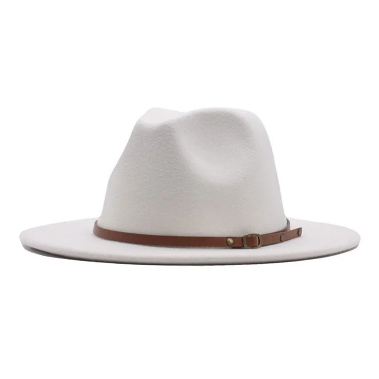 ZHENHONG Cowboy Hat for Women Womens Classic Wide Floppy Panama Belt Buckle Wool Fedora Casual Ha... | Walmart (US)