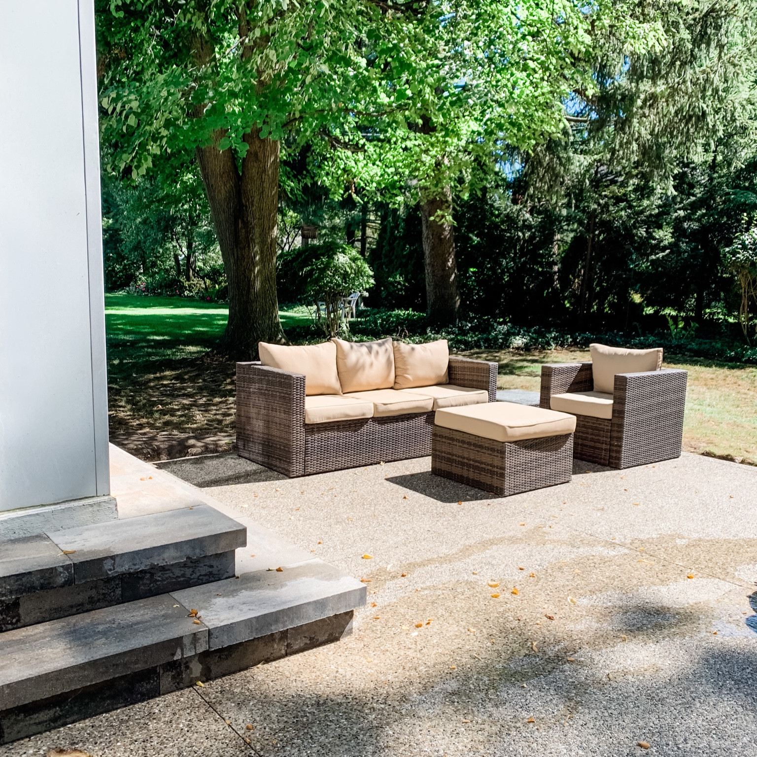 Neutral outdoor patio set 
Outdoor seating
Patio ideas

#LTKhome #LTKSeasonal #LTKfamily