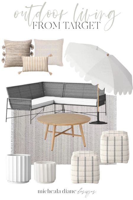 Refresh your outdoor space with @Target. Neutral outdoor umbrella, outdoor throw pillows, outdoor sectional, and outdoor furniture. @TargetStyle #Target #TargetPartner #TargetStyle

#LTKSeasonal #LTKhome