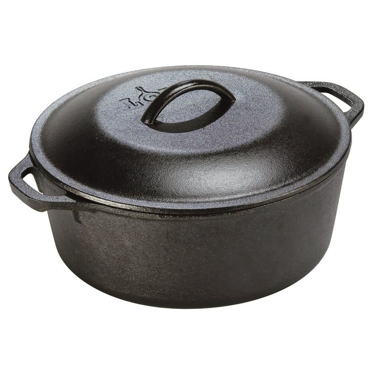 Lodge Pre-Seasoned 5 Quart Cast Iron Dutch Oven with Loop Handles and Cast Iron Cover | Walmart (US)