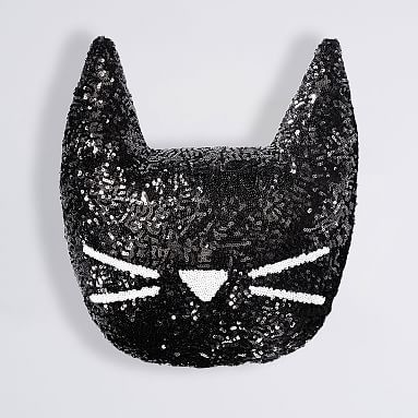 The Emily & Meritt Sequin Cat Pillow | Pottery Barn Teen