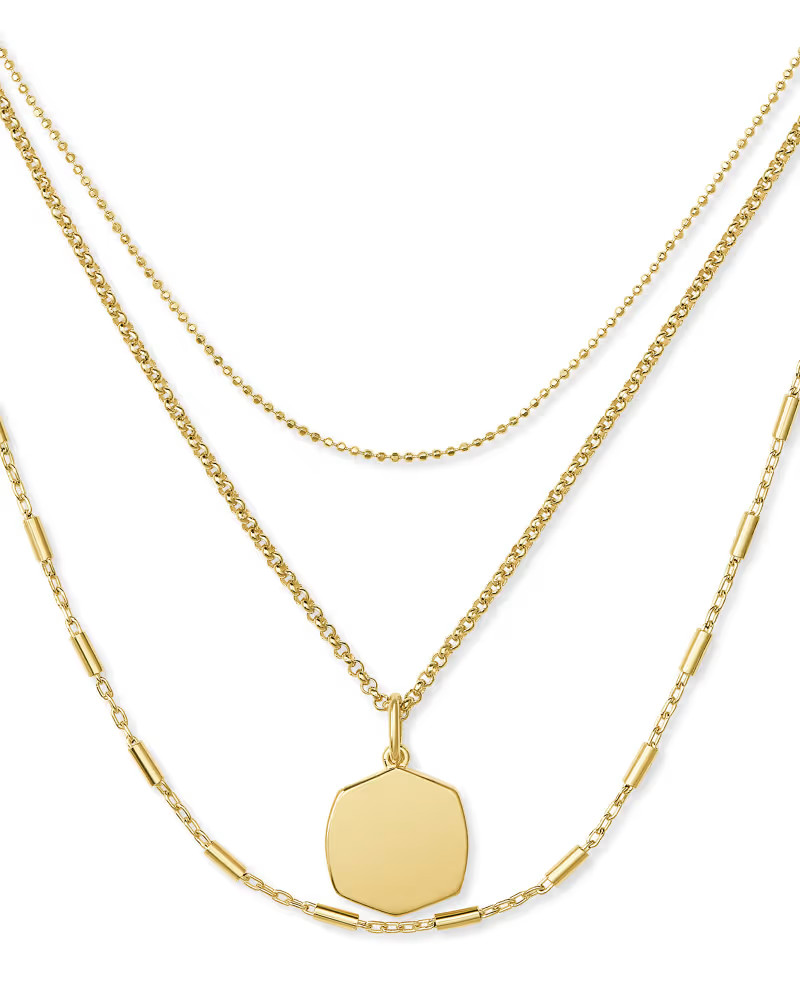 Davis Triple Strand Necklace in 18k Yellow Gold Vermeil | Kendra Scott