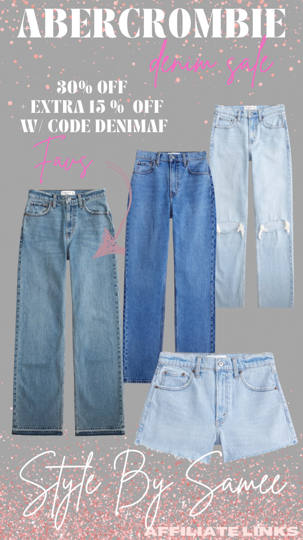 Abercrombie Denim SALE! Use code DENIMAF for extra 15 % off!  I do a size 27R. The best there is !!!!!!! 

Denim | high rise | mid rise | favorite denim | distressed 

#LTKFindsUnder100 #LTKMostLoved #LTKSaleAlert