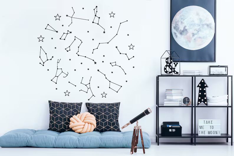 Constellation Wall Decals // Nursery Wall Decal / Outer Space Room / Zodiac Decals | Etsy (US)