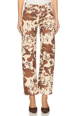 Free People x We The Free Risk Taker Printed Wide Leg Jeans in Tea Combo from Revolve.com | Revolve Clothing (Global)