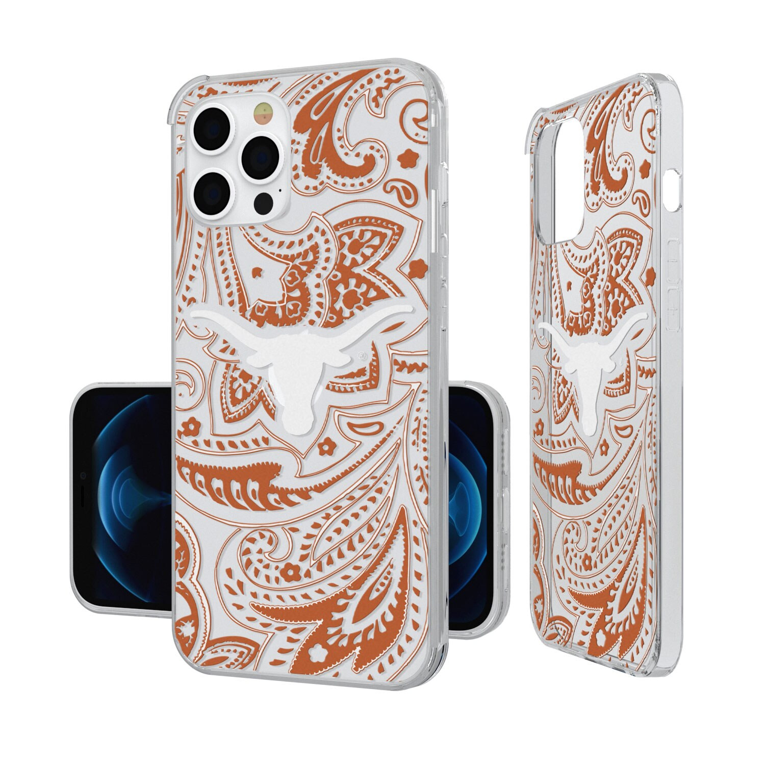 Texas Longhorns iPhone Paisley Design Clear Case | Fanatics