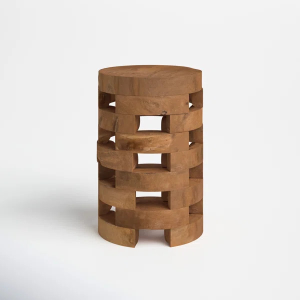 Ramon 18'' Tall Solid Wood Drum End Table | Wayfair North America