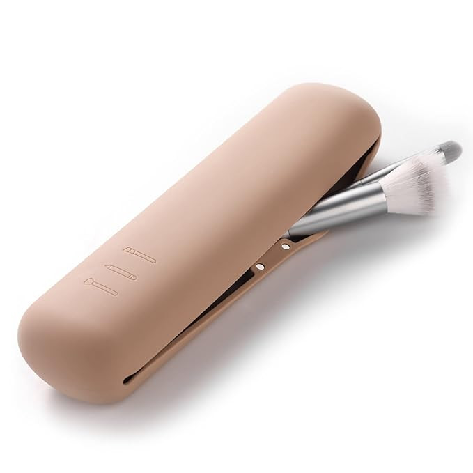 FERYES Large Travel Makeup Brush Holder, Magnetic Anti-fall Out Silicon Portable Cosmetic Face Br... | Amazon (US)