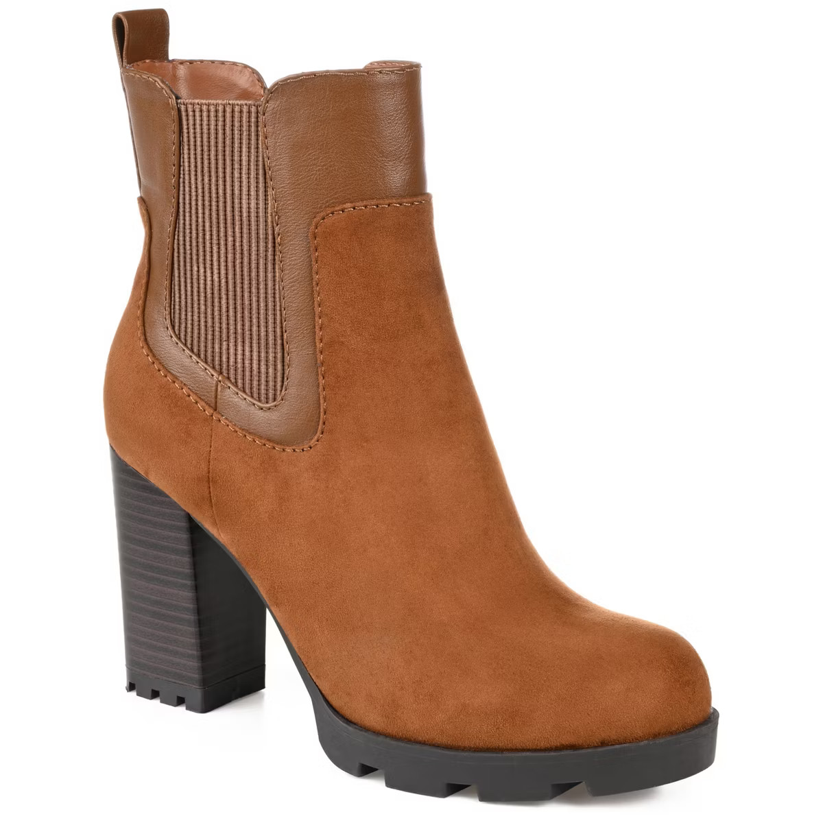Journee Collection Womens Islana Tru Comfort Foam Pull On Stacked Heel Booties | Target