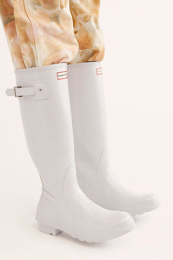Hunter Wellies by Hunter at Free People, White, US 9 | Free People (Global - UK&FR Excluded)