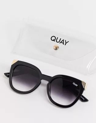 Quay Noosa Metal womens oversized cat eye sunglasses in black | ASOS | ASOS (Global)