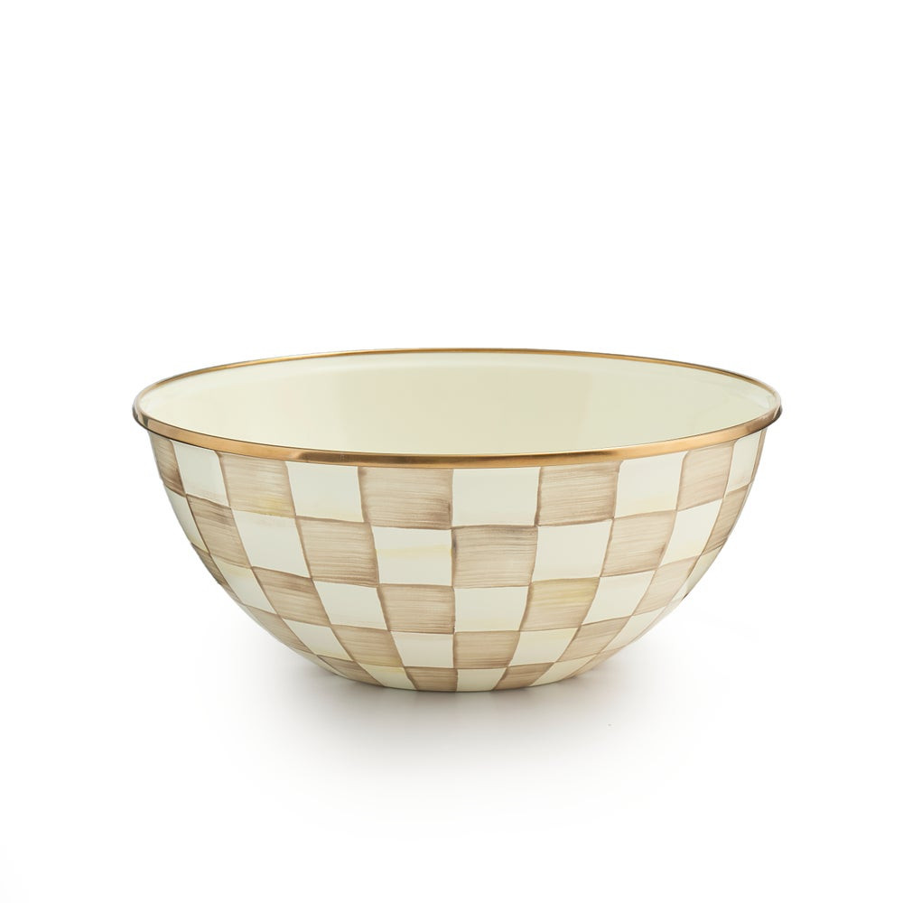 Mocha Check Large Everyday Bowl | MacKenzie-Childs