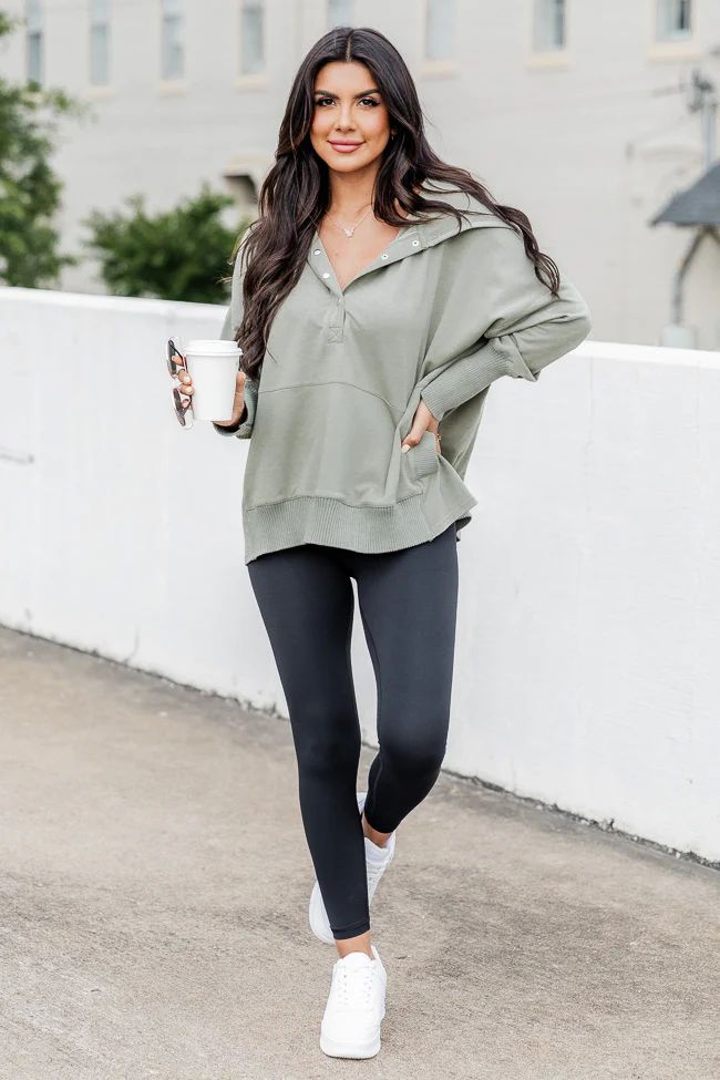 Find You Well Olive Hooded Pullover | Pink Lily