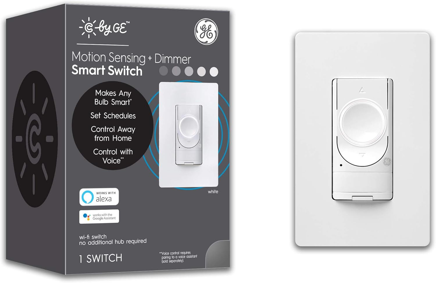 C by GE 4-Wire Smart Motion Sensor Light Switch, Smart Dimmer Switch Works with Google Home + Ale... | Amazon (US)