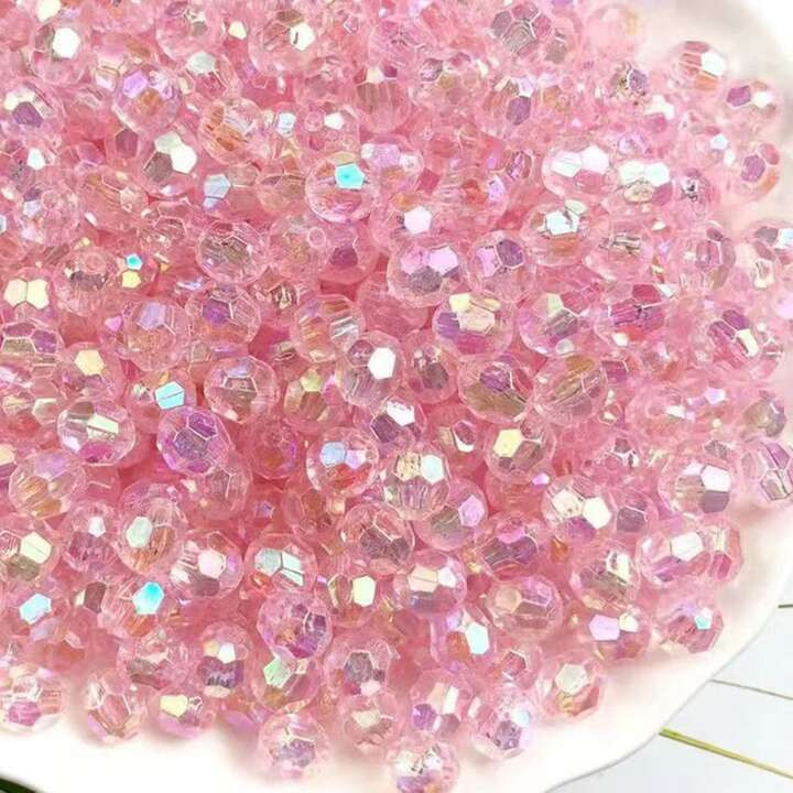 100 Peças/Conjunto Moda 6 Mm Rosa Brilhante Oval Solto Acrílico Miçangas Para Jóias Bracelete... | SHEIN
