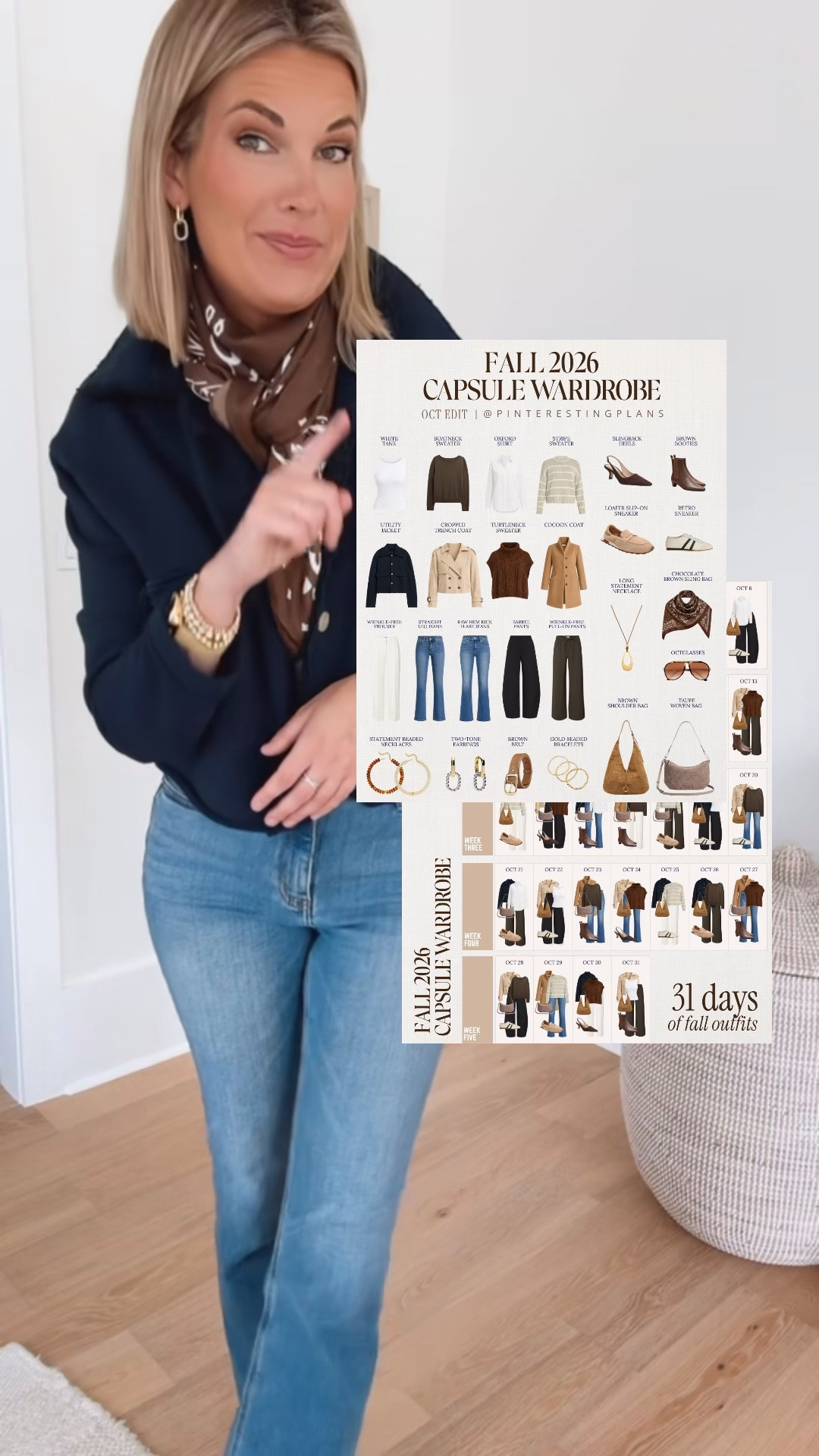 The October edit of my fall capsule wardrobe is here! I'm keeping most of my September pieces and swapping in a few warmer layers, updated denim styles, and boots as we move into mid fall.

More details 👉🏻 pinterestingplans.com/fall-capsule-wardrobe