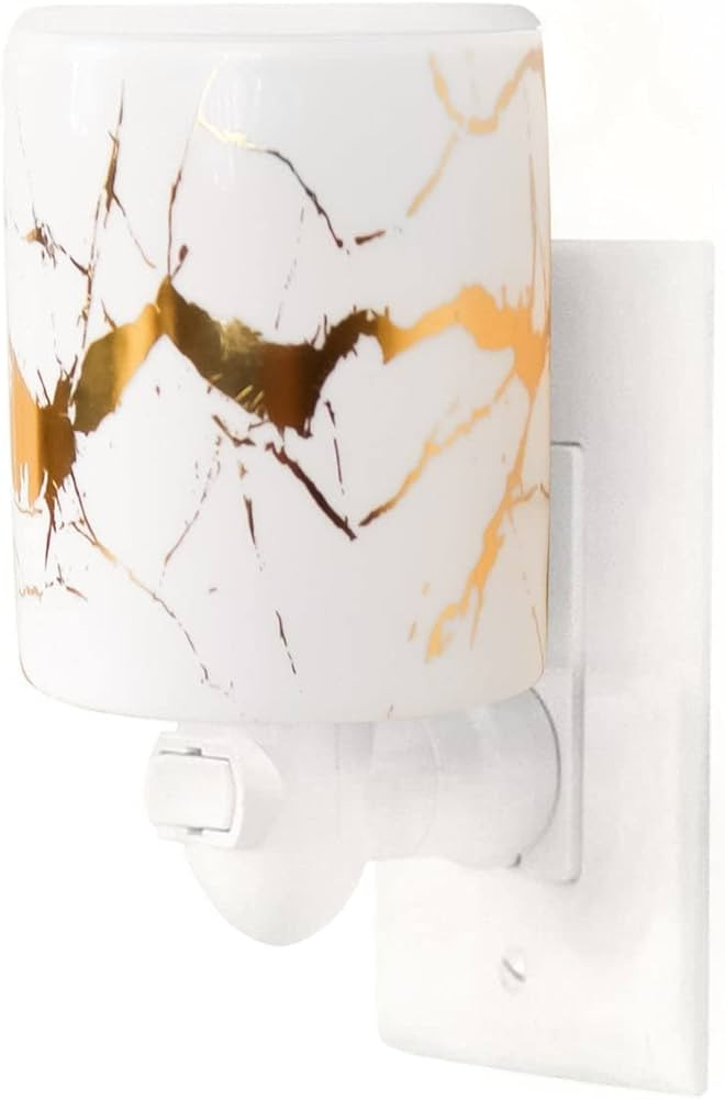 Happy Wax Gold Marble Outlet Wax Melt Warmer for Scented Wax Melts, Tarts & Cubes - Ceramic, Plug... | Amazon (US)