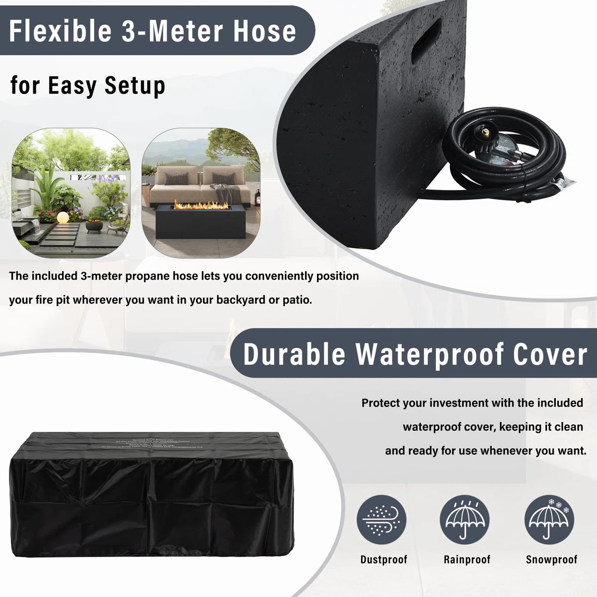 41.9'' 40000 BTU Outdoor Rectangular Propane Fire Pit | Wayfair North America