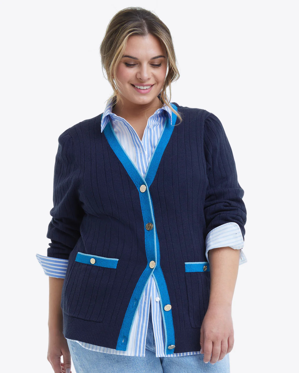 Cassadee Cardigan in Navy | Draper James (US)
