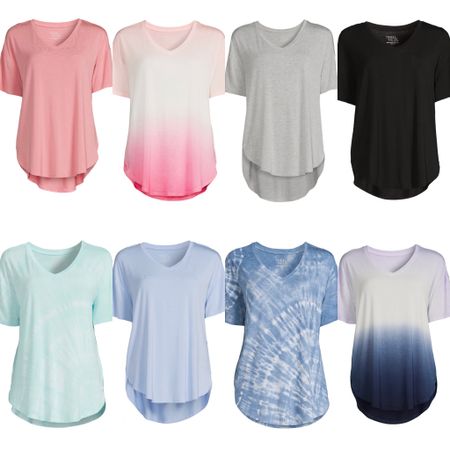 Time and Tru Women's V-Neck Tunic T-Shirt (8 colors)