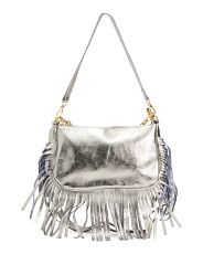 Made In Italy Leather Chain Crossbody With Fringe Detail | TJ Maxx