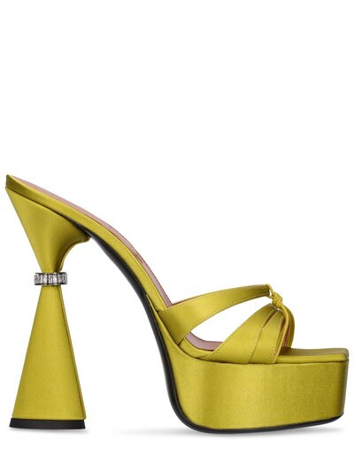 D'accori - 130mm sienna satin mules - Yellow | Luisaviaroma | Luisaviaroma