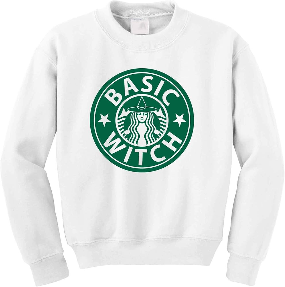 NuffSaid Basic Witch Crewneck Sweatshirt - Funny Halloween Graphic Unisex Sweater | Amazon (US)