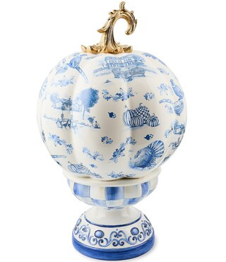 Harvest Royal Autumn Toile Short Pedestal Pumpkin Decor | Dillard's