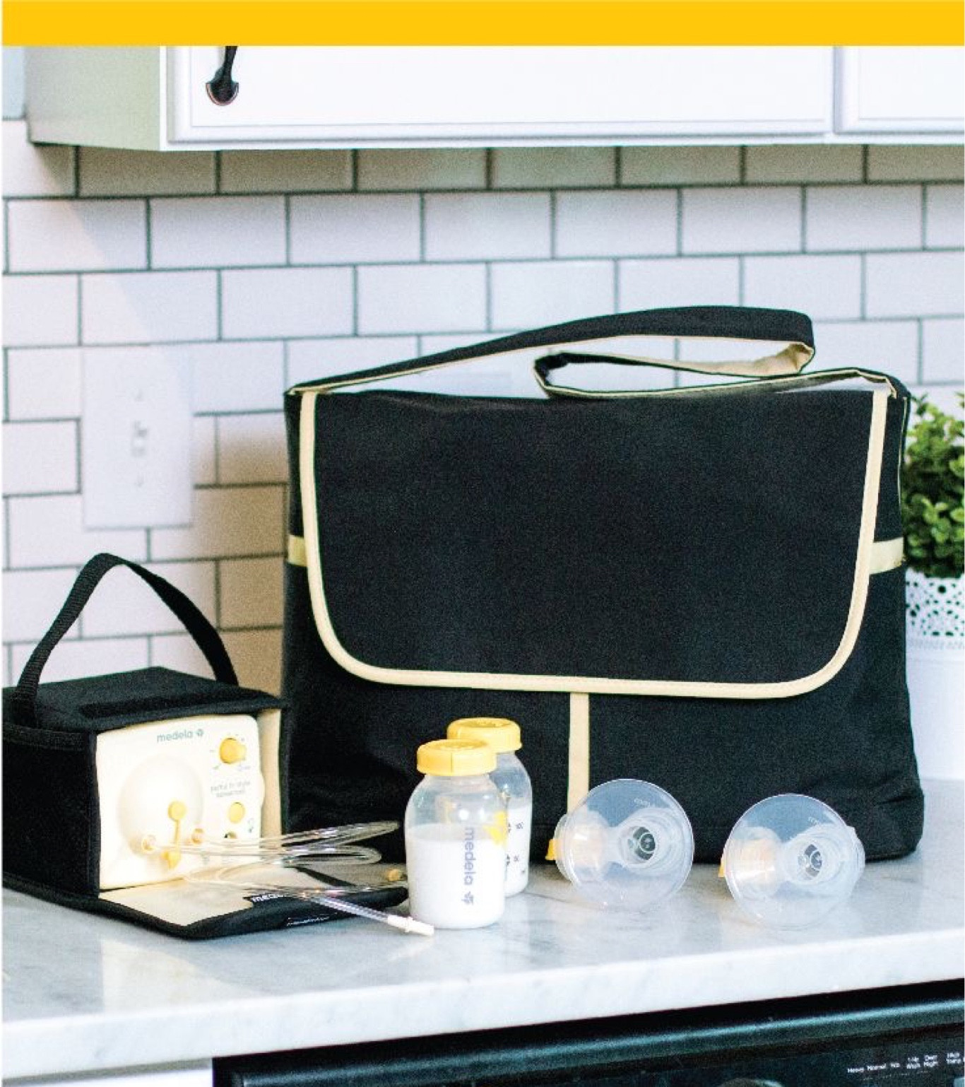 This was the breast pump I got - although I think mine was a slightly older model. I like that it’s a bag so you can carry it around pretty inconspicuously. You can either plug it in or it has its own portable charger. I know there’s a lot of newer, even more lightweight models, but I haven’t tried them honestly - although several lactation consultants told me this classic Medela was a better option. 