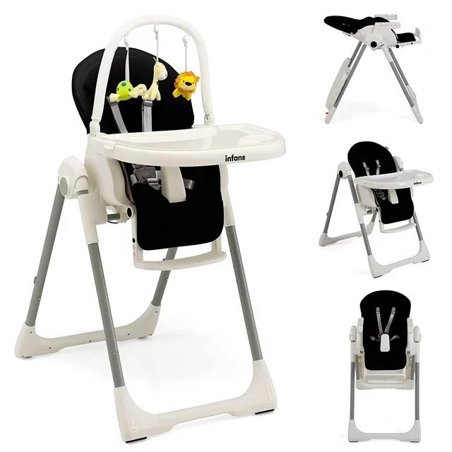 INFANS 4 in 1 Baby High Chair, Foldable Highchair with 7 Different Heights 4 Reclining Backrest S... | Walmart (US)