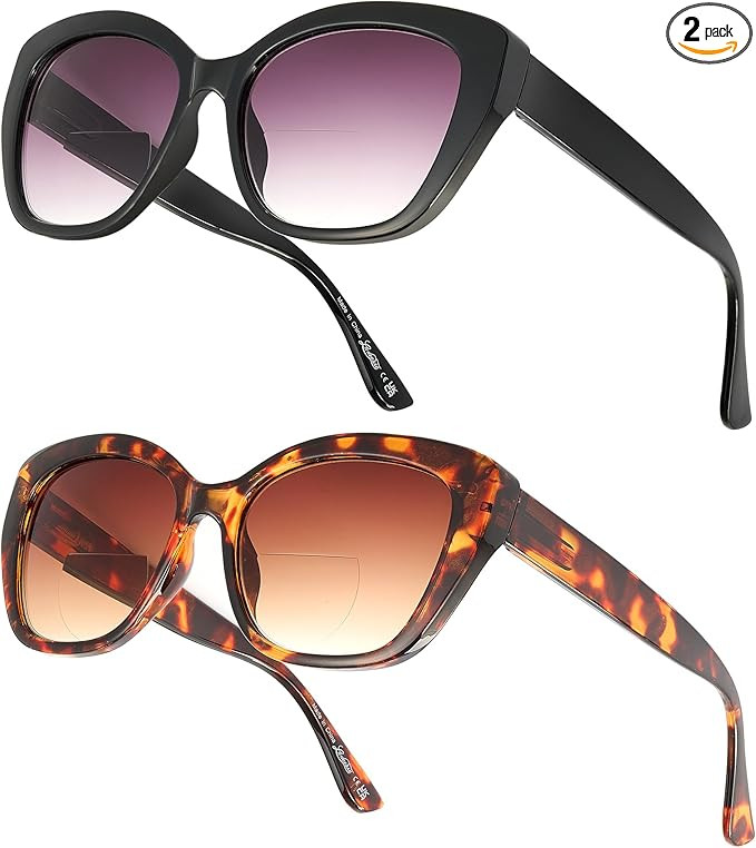 Amazon.com: LADEESSE Reading Sunglasses for Women - Stylish Bifocal Sunglasses with Readers Built... | Amazon (US)